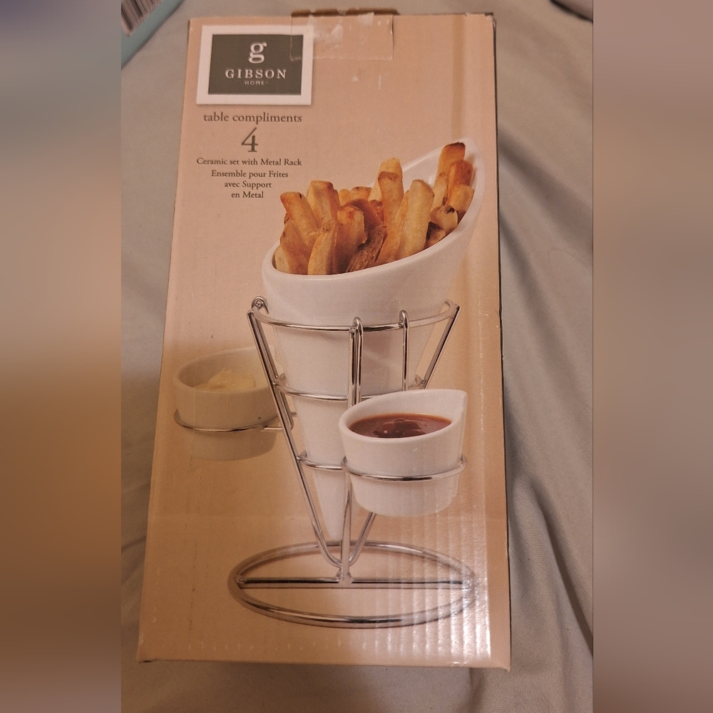 Works 3-Piece French Fry Set (Including 2 Ceramic Silver Irons)